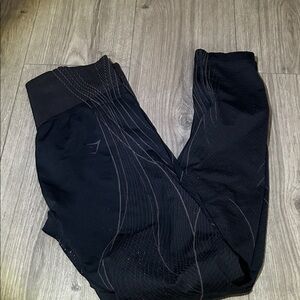 Gymshark Black Leggings with Subtle Pattern